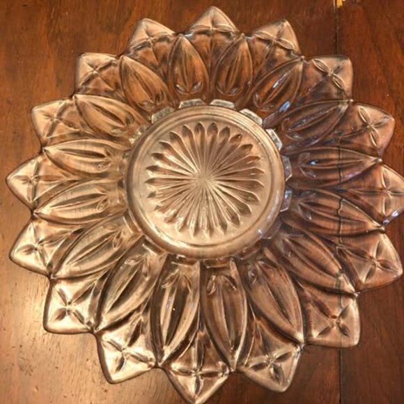 glass fruit bowl and matching plate - Picture 5 of 5